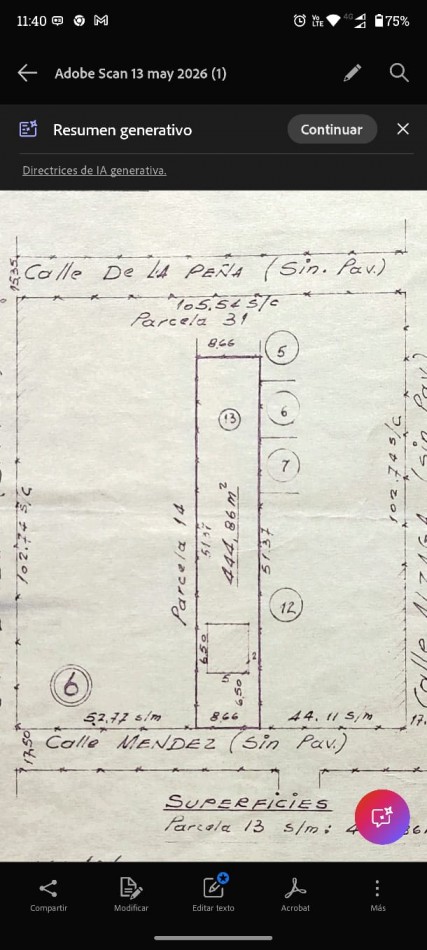 VENTA DE LOTE DE 444 M² CON CASA A REFACCIONAR Y LOCAL AL FRENTE